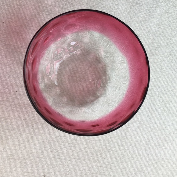 VINTAGE coin dot bowl cranberry/clear - Picture 5 of 6